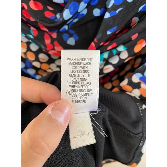 Dana Buchman Multicolor Polka Dot Sleeveless Cowl Neck Top Womens XL Tank - Picture 6 of 7